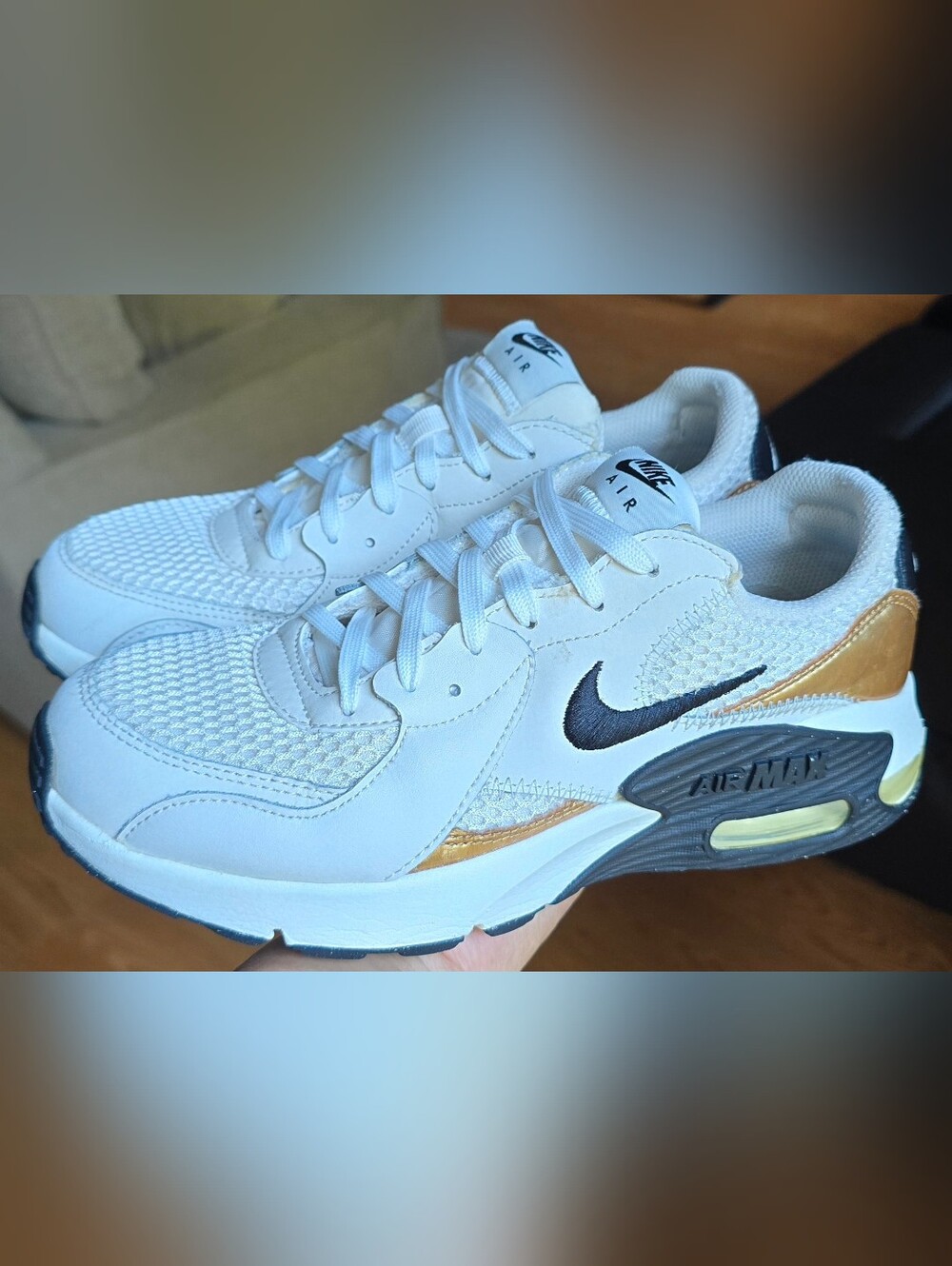 Sz 8.5 Women's NIKE AIR MAX EXCEE 'Phantom Metallic Gold' Athletic Shoes